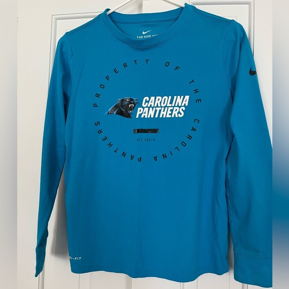 Nike• The Nike Tee Carolina Panthers Dry-Fit Long sleeved Women’s Tshirt,Sz M - Picture 3 of 11